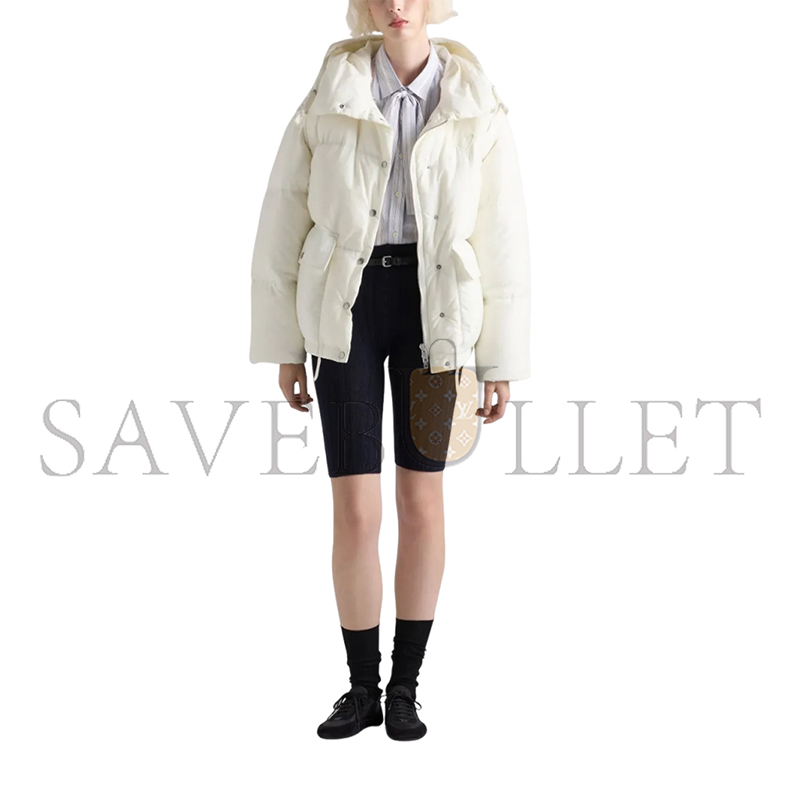 Pra*a medium-weight hooded soft fabric down jacket 292290